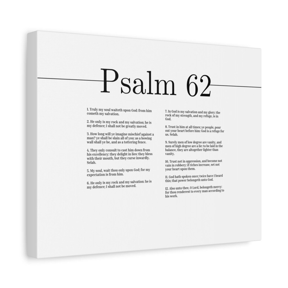 Scripture Canvas My Soul Waiteth Upon God Psalm 62 Christian Wall Art Bible